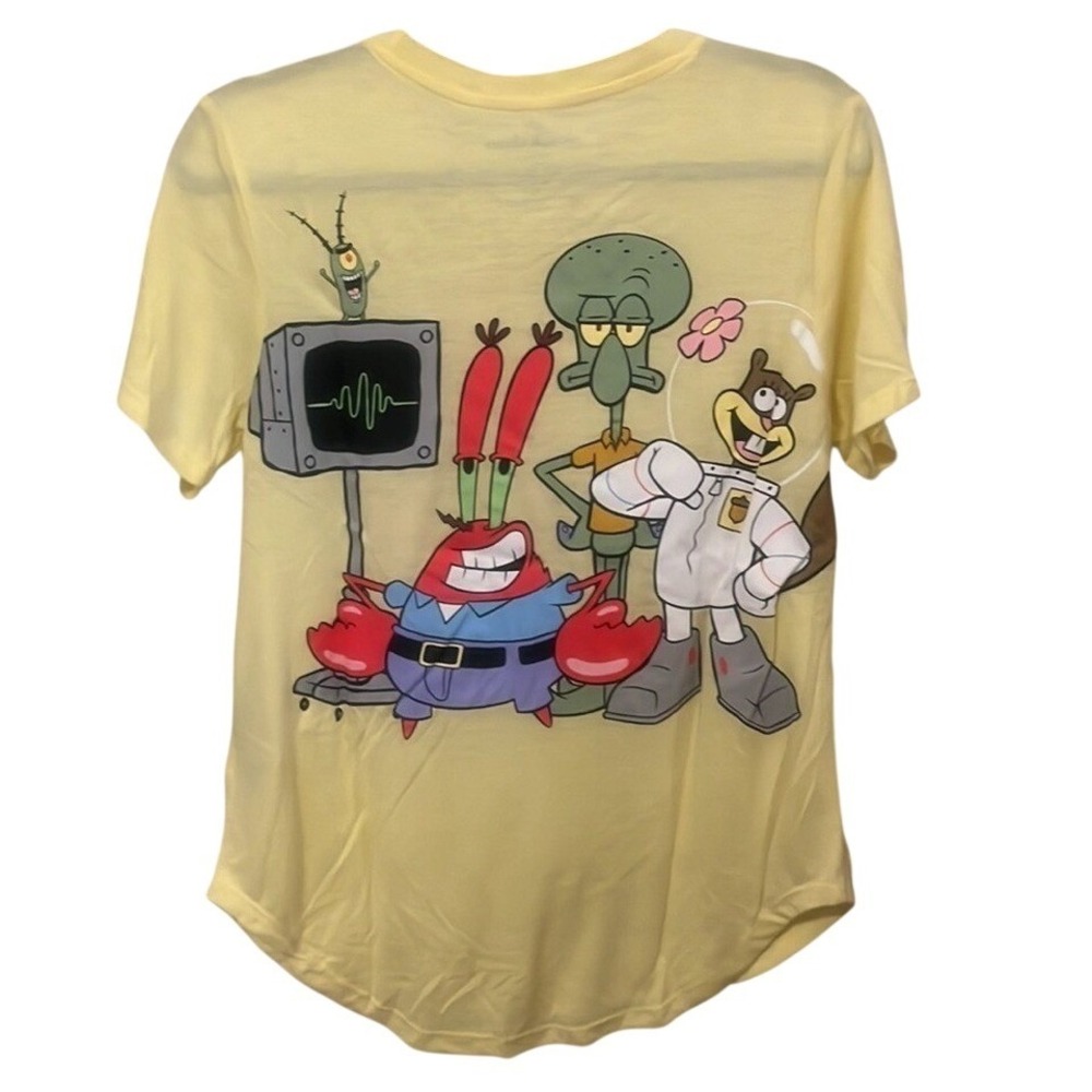 SpongeBob SquarePants Graphic T-Shirt Nickelodeon Yellow Unisex Large - Picture 2 of 4
